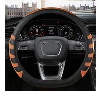 Coprivolante Per Auto In Pelle Microfibra 38cm Antiscivolo Tipo D Per Audi A1 A3 A4 A5 A6 A7 A8 Q2 Q3 Q5 Q7 Q8 R8(ORAGE D SHAPE)