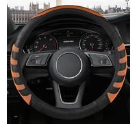 Coprivolante Per Auto In Pelle Microfibra 38cm Antiscivolo Tipo O Per Audi A1 A3 A4 A5 A6 A7 A8 Q2 Q3 Q5 Q7 Q8 R8(ORAGE O SHAPE)