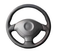 Coprivolante per auto in pelle nera cucita a mano per Suzuki Jimny 2005 2006 2007 2008 2009 2010 2011 2012 2013 GrayThread