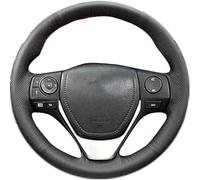 Coprivolante per auto in pelle nera cucito a mano, per Toyota Rav 4 2013 2014 2015 Coprivolante traspirante fai-da-te