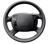 Coprivolante per Auto in Pelle Nera, per Citroen C5 2008 2009 2010 2011 2012 2013 2014 2015 2016 2017, Blue Line
