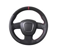 Coprivolante per auto in pelle Per A5 2008-2010 A3 8P 2008-2013 Coprivolante Per Auto Personalizzato A6 C6 A4 B8 2008-2010 Accessori Treccia Coprivolante per auto(Red Thread)