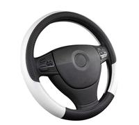 Coprivolante per auto in pelle per Fiat Tipo (356) 2015-2020, coprivolante antiscivolo e resistente all'usura accessori per la decorazione degli interni dell'auto,Round-White