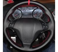 Coprivolante per auto intrecciato in pelle artificiale nera per Fiat Punto Bravo Linea Qubo Doblo Grande Punto Accessori auto