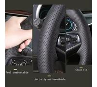 Coprivolante Per Auto Per A8 S8 A7 A6 A8L Etron 2021 2022 Coprivolante In Per Vera Pelle Traspirante Antiscivolo E Confortevole Personalizzato Copertura Volante(White Thread)