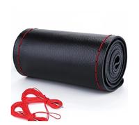 Coprivolante Per Auto Per Diametri 37-38 Cm Con Aghi E Filo Accessori Per Auto Universali Coprivolante In Microfibra Per Cucire A Mano(Black-Red Thread)