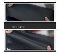 Coprivolante per auto Per Mazda Per CX-3 Per CX3 Per CX-5 CX5 2017 2018 Coprivolante per auto Coprivolante In pelle nera cucita a mano Protezione(Black Line)