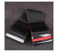 Coprivolante Per Auto Per Ruote Universali Da 38 Cm Per Coprivolante Auto In Fibra Di Carbonio Nero Marrone Di Lusso Alla Moda E Durevole Cucito A Mano(Black Red Thread 01)