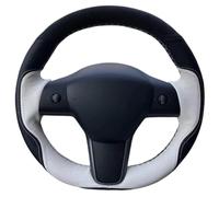 Coprivolante Per Auto Per Tesla Per Model 3 2015-2021 Per Model Y 2019-2021 Coprivolante Pelle Scamosciata Nero Traspirante Morbido Morbido Coprivolante(Beige Thread)