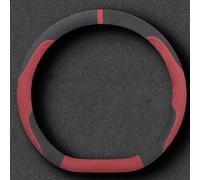 Coprivolante per Auto per VW Golf 8 MK8 TSI TDI GTI GTD GTE R R-Line 2020-2022, Pelle Scamosciata Copertura per Volante Auto Protezione Antiscivolo Custodia Volante,Black-Red-D shape