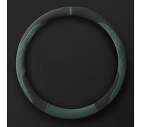 Coprivolante per Auto per VW Polo V (6R, 6C) 2011-2015 2016 2017 2018, Pelle Scamosciata Copertura per Volante Auto Protezione Antiscivolo Custodia Volante,Black-Green-O shape