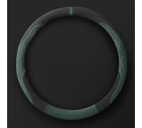 Coprivolante per Auto per VW Polo V (6R, 6C) 2011-2015 2016 2017 2018, Pelle Scamosciata Copertura per Volante Auto Protezione Antiscivolo Custodia Volante,Black-Green-O shape