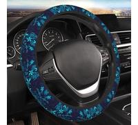 Coprivolante per auto polinesiano, foglia tribale, floreale, per donne e uomini, in tessuto elasticizzato, antiscivolo, universale, accessorio decorativo per auto, assorbimento del sudore, 35,6-38 cm