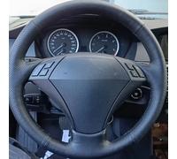 Coprivolante per BMW E60 (Sedan) 530d 2003-2009 E61 (Touring) 2004 2005-2009 Pelle microfibra nera cucita a mano