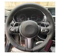 Coprivolante Per BMW E91 E92 E93 E87 Volante per auto in pelle nera intrecciata con rivestimento in morbida pelle(Rosso)