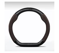 Coprivolante Per Chery Per Jetour T2 T3 X70 X70SM X90 X95 Per DASHING Per Traveler Coprivolante Per Auto In Fibra Di Carbonio Antiscivolo 38 Cm Vera Pelle(D fiber Brown)