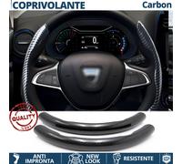COPRIVOLANTE per DACIA Effetto FIBRA CARBONIO SOTTILE Sportivo Nero Antisci