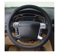 Coprivolante Per Ford Per Mondeo Per Mk4 2007-2012 S-Max 2008 Coprivolante Per Auto Nero Cucito A Mano In Pelle Microfibra Accessori Per Interni Auto(Black Thread)