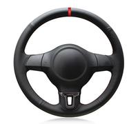 Coprivolante Per Golf 6 Per Mk6 Per Polo MK5 2010-2013 Coprivolante Per Auto In Morbida Pelle Nera Cucita A Mano Copertura Volante(Black Thread)