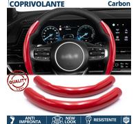 COPRIVOLANTE per KIA Effetto FIBRA CARBONIO SOTTILE Rosso Sportivo Tuning