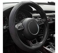 Coprivolante per la maggior parte delle auto, in pelle sintetica per tutte le stagioni, con texture antiscivolo, design traspirante e cuciture rinforzate, adatto per 14,5-15 (linea Nera)