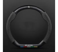 Coprivolante per MG HS 2018-2023 2024 2025, Coprivolante per Auto Traspirante, Copri Volante per Auto Antiscivolo, Copertura di Volante Protezione da Graffi Sporco E Usura,A-Black-D