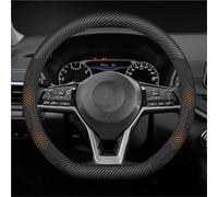 Coprivolante per Nissan per Qashqai Juke per X-Trail Patrol per Note per Leaf per Altima per Maxima per Micra per Murano per Rogue Pulsar per Sentra Coprivolante in pelle microfibra(D Carbon orange)