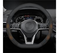 Coprivolante per Nissan per Qashqai Juke per X-Trail Patrol per Note per Leaf per Altima per Maxima per Micra per Murano per Rogue Pulsar per Sentra Coprivolante in pelle microfibra(D Skin orange)