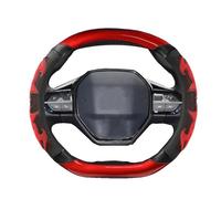 Coprivolante per Peugeot 208 208 GT E208 I II 2012~2023 Coprivolante per Auto in Gel di Silice PU Pelle Antiscivolo Accessori per Auto Coprivolante Auto(B-Red)