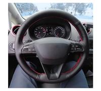 Coprivolante Per Seat Per Leon 5F Mk3 Per Ibiza 6J Per Tarraco Per Arona Coprivolante Nero Fai Da Te Microfibra Pelle Traspirante Accessori Copri Volante Auto(Black Thread)