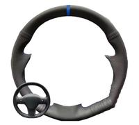 Coprivolante Per Tesla Per Il Modello 3 2017-2020 Accessori Interni Auto Coprivolante Perforato In Microfibra Nera Cucita A Mano(Red Thread)