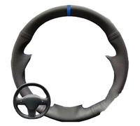 Coprivolante Per Tesla Per Il Modello 3 2017-2020 Accessori Interni Auto Coprivolante Perforato In Microfibra Nera Cucita A Mano(Light Blue Thread)