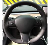Coprivolante Per Tesla Per Il Modello 3 2017-2020 Coprivolante Per Auto Accessori In Pelle Scamosciata In Fibra Di Carbonio Cuciti A Mano(1212)