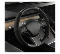 Coprivolante Per Tesla Per Modello 3/Y Coprivolante In Pelle Scamosciata Accessori Speciali Per Auto Che Assorbono Il Sudore Copri volante Auto(Black)