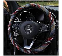 Coprivolante per volante in stile etnico, panno di lino grossolano, coprivolante per auto, 1 coprivolante universale per tutte le stagioni, antiscivolo, traspirante
