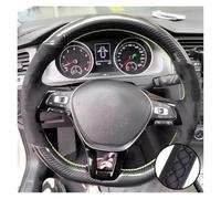 Coprivolante Per VW Golf 7 Per Mk7 Per Polo Per Jetta B8 Per Avant Coprivolante Auto Fai-da-te Pelle Scamosciata Fibra Carbonio(Black Thread)