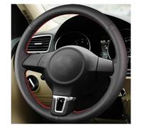 Coprivolante Per VW Per Golf 6 Mk6 Per Polo MK5 2010 2011 2012 2013 Coprivolante Fai Da Te In Similpelle Nera Copri Volante(Black Thread)