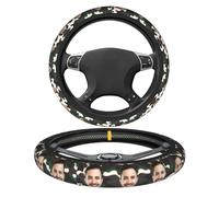Coprivolante personalizzato - Protezione per volante in neoprene elasticizzato per la maggior parte dei veicoli (38 cm) (viso)