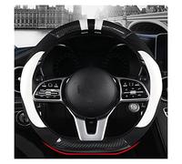 Coprivolante protettivo in fibra di carbonio per auto, in pelle e fibra di carbonio, per Mercedes per Ben e AMG, 38 cm, modelli A, C, CLA, E, GLA, GLC, GLE, S, B, CLS (forma a D bianca)