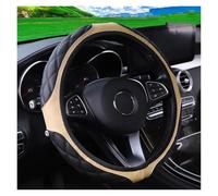 Coprivolante PU Leather Three Dimensional Diamond-pattern Embroidered Car Rimless Steering Wheel Cover Decoration Items Protezione Copertura(Beige)