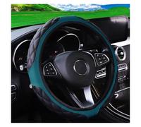 Coprivolante PU Leather Three Dimensional Diamond-pattern Embroidered Car Rimless Steering Wheel Cover Decoration Items Protezione Copertura(Blackish green)