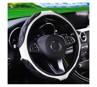 Coprivolante PU Leather Three Dimensional Diamond-pattern Embroidered Car Rimless Steering Wheel Cover Decoration Items Protezione Copertura(BIANCO)