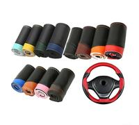 Coprivolante realizzato in pelle microfibra con cuciture fai da te su avvolgimento, adatto per ruote da 38 cm, offre resistenza all'usura e comfort (rosso)