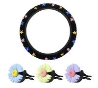 Coprivolante Ricamato Floreale Da 1 Pezzo E Clip Decorative Per Presa D'Aria Da 3 Pezzi, Protezione Del Volante, Decorazione Del Volante