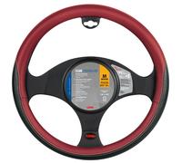 Coprivolante auto universale similpelle traforata traspirante nero/rosso 37-39cm