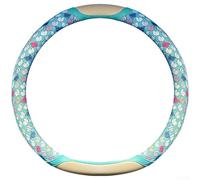 Coprivolante traspirante in lino e PVC, motivo elefante, per ruote standard da 38 cm e maggiore comfort di guida (C)