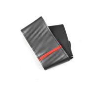 Coprivolante Treccia a mano in fibra di carbonio nera + giunzione in PU perforata striscia rossa 38 cm accessori per auto coprivolante interno