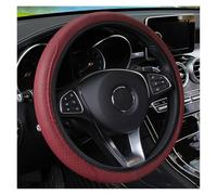 Coprivolante Universale Auto Copertur Protezione In Pelle Anti Scivolo Traspirante Protezione Volante 37-39 Cm(Vino rosso nero)