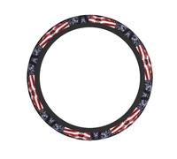 Coprivolante universale con stampa bandiera americana dei pompieri - volante traspirante per auto, SUV, camion - decorazione per interni auto