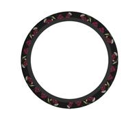 Coprivolante universale con stampa di rose rosse, 38,1 cm, antiscivolo, assorbe il sudore,